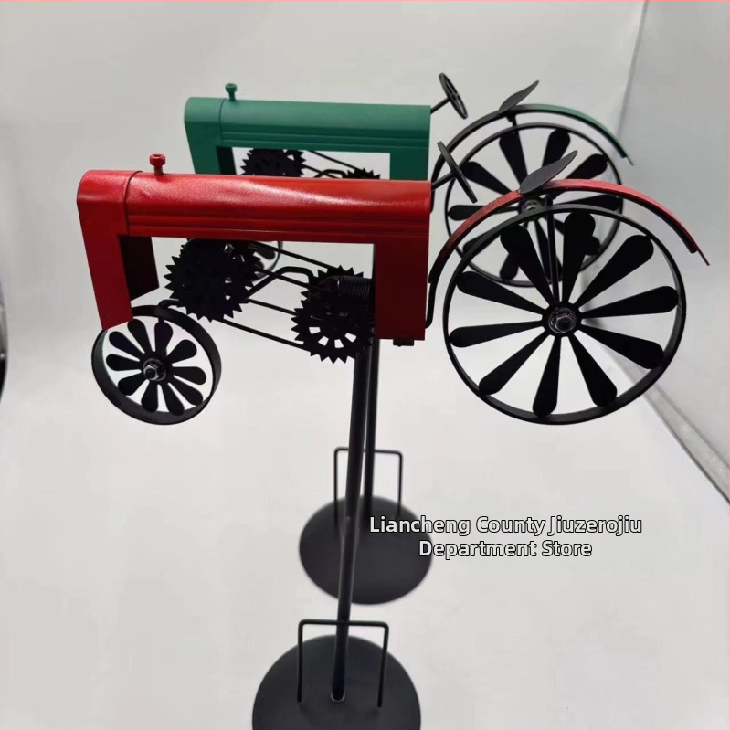Traktorový veterný spinner - kovová konštrukcia, moderný minimalistický štýl, vhodný pre domov, záhradu a kanceláriu