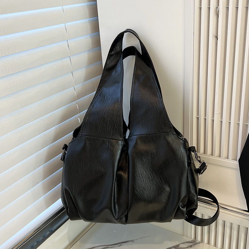 Ženska PU torba za rame i crossbody — Veliki kapacitet, vintage casual stil; Materijal: PU; Podstava: poliester; Oblik: uspravan kvadrat; Otvaranje: zatvarač; Unutarnja struktura: laminirani džep sa zatvaračem