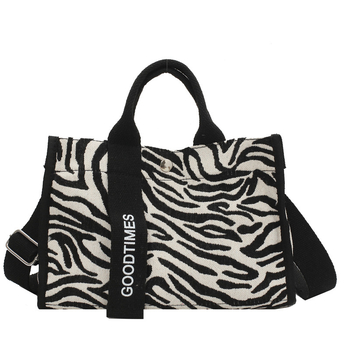 Canvas torba za žene na rame, horizontalno kvadratnog oblika, džep za telefon i osobnu iskaznicu, neobičan način otvaranja, srednja tvrdoća