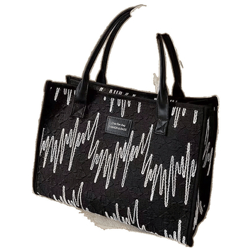 Γυναικεία τσάντα Tote μεγάλης χωρητικότητας, πολυεστέρας με επένδυση από νάιλον, μονόχρωμο σχέδιο, ευέλικτη καθημερινή χρήση