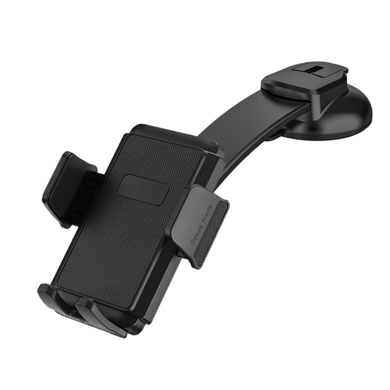 Държач за телефон в автомобил – вакуумен монтаж за табло, въртящ се, универсално съвместим за навигация