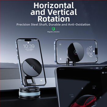 Držiak na mobil do auta so sacím uchytením, magnetickým vákuovým dizajnom, skladacím dizajnom