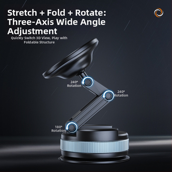 Držiak na mobil do auta so sacím uchytením, magnetickým vákuovým dizajnom, skladacím dizajnom