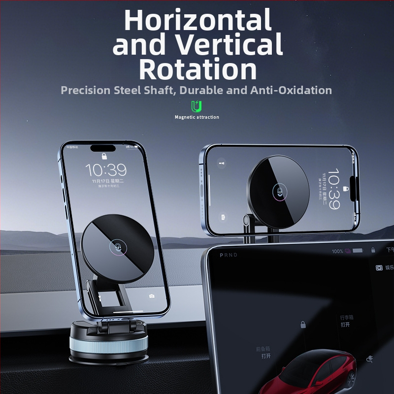 Držiak na mobil do auta so sacím uchytením, magnetickým vákuovým dizajnom, skladacím dizajnom