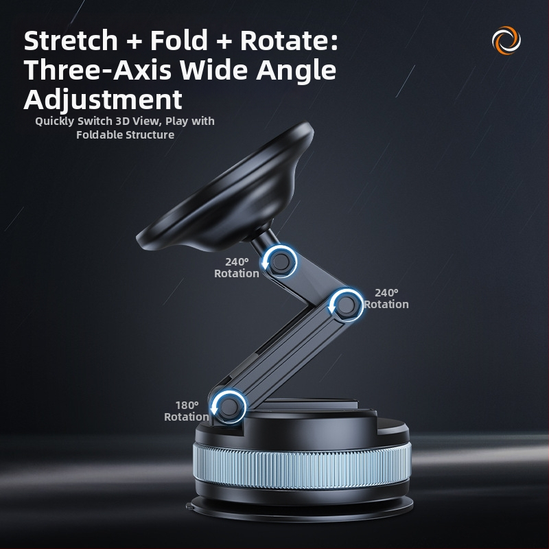 Držiak na mobil do auta so sacím uchytením, magnetickým vákuovým dizajnom, skladacím dizajnom