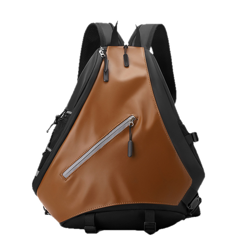 Vyrų krūtinės krepšys, Film+PU medžiaga, nailono vidus, suderinamas su nešiojamuoju kompiuteriu, kryžminis dizainas, kasdieniam naudojimui