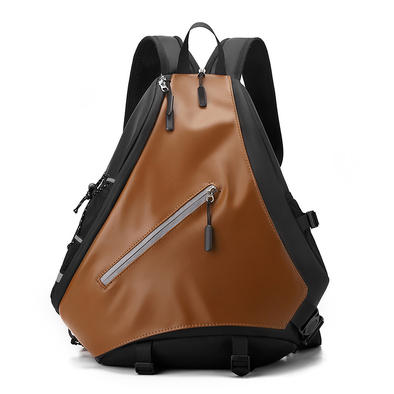 Vyrų krūtinės krepšys, Film+PU medžiaga, nailono vidus, suderinamas su nešiojamuoju kompiuteriu, kryžminis dizainas, kasdieniam naudojimui