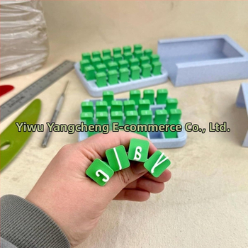 Σετ σφραγίδων πηλού με αλφάβητο — κεφαλαία και πεζά γράμματα, PLA, έγχυση-χύτευση, μοντέλα παιχνιδιών, τετράγωνο στυλ