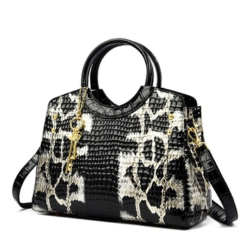 Ženska retro torba s uzorkom zmije, podlaktna torba, PU materijal, zatvaranje, poliester podstava, ovalni oblik, unutarnji džepovi za telefon i ID