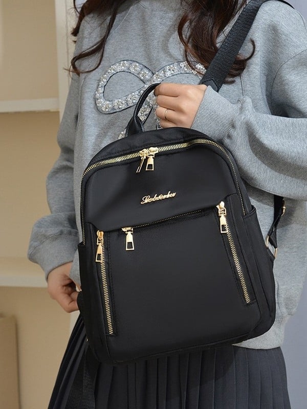 Nylon gradska ruksak, street fashion stil, vodootporan i otporan, zatvaranje na zip, proljeće 2025