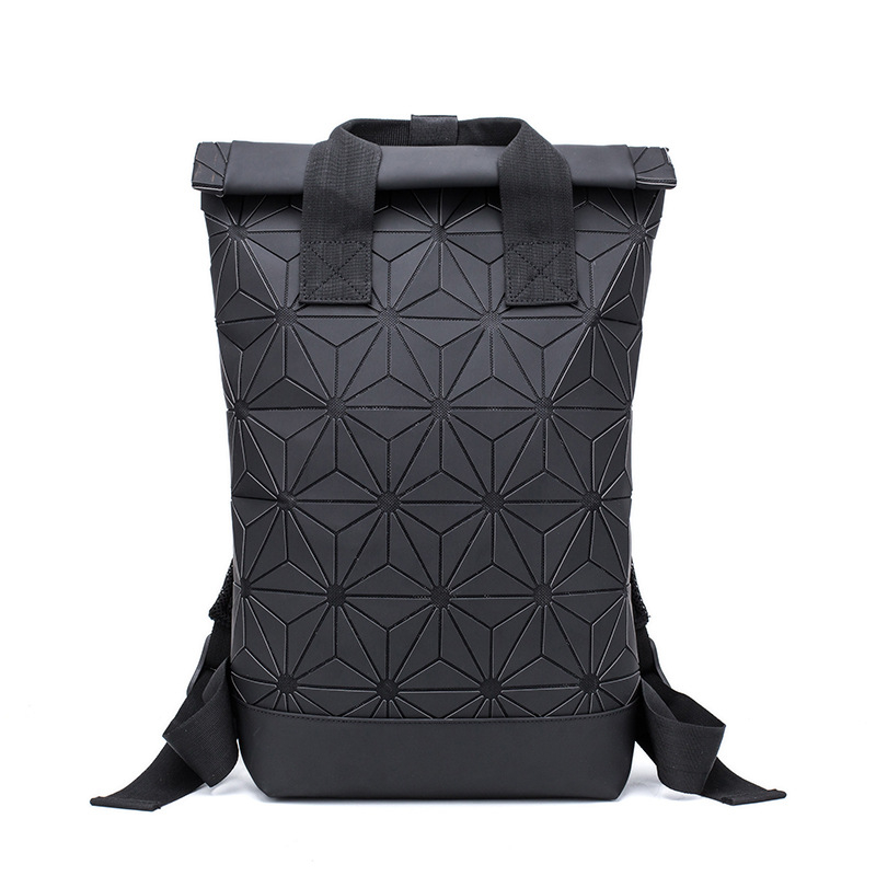 Rucsac cu model geometric diamant, piele PU, capacitate 36–55 L, închidere cu fermoar, unisex pentru activități în aer liber