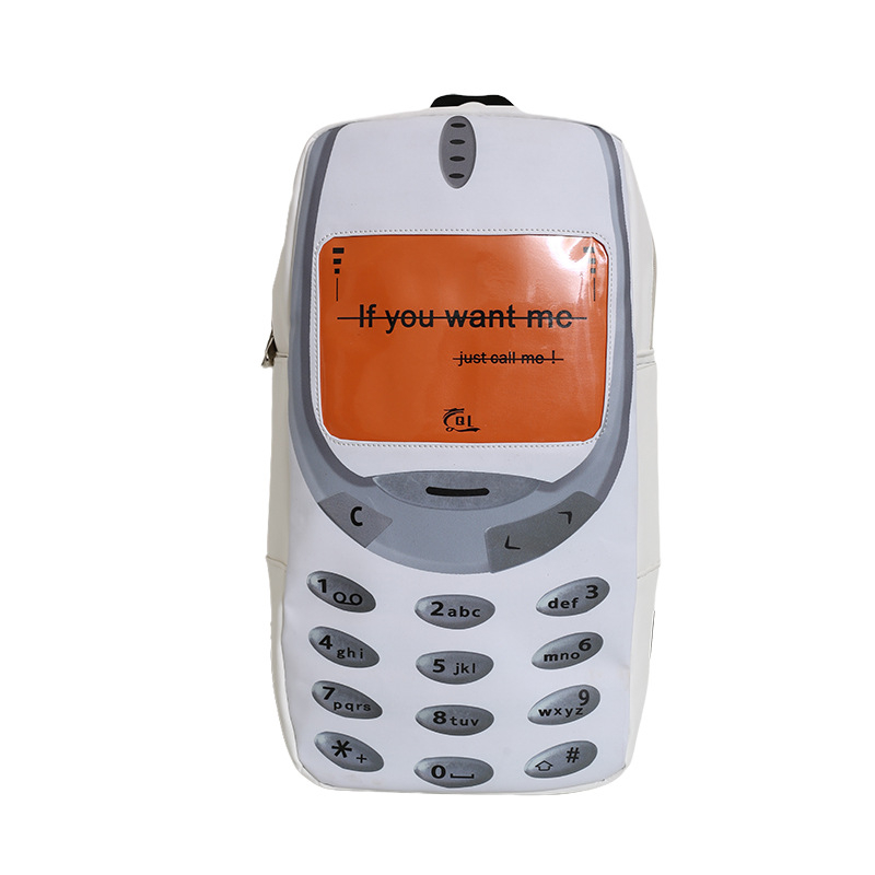 Ruksak za telefon u uličnoj stilu, PU materijal, zatvaranje na zip, unutarnja džep sa zipom, otporan na habanje