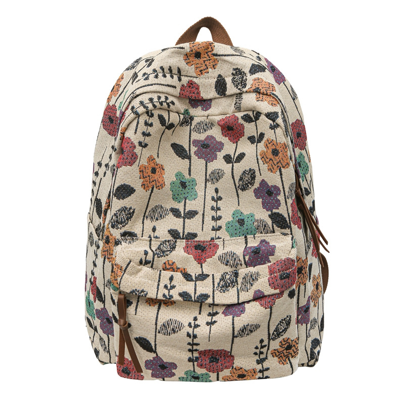 Školska torba s cvjetnim uzorkom od najlona, 20–35L, kompatibilna s 15-inčnim laptopom, ljeto 2025 izdanje