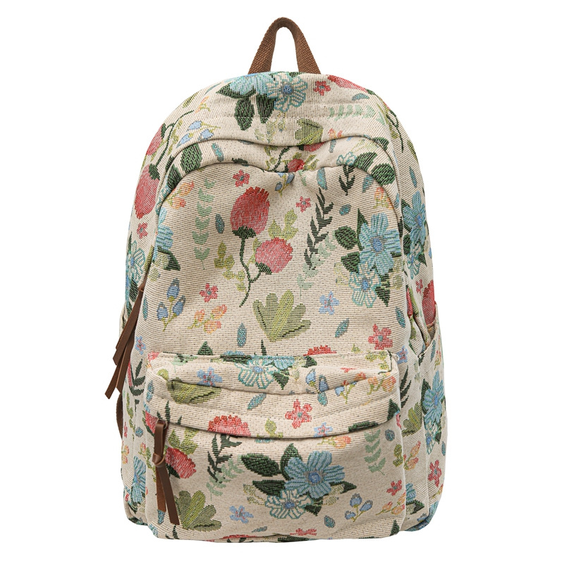 Školska torba s cvjetnim uzorkom od najlona, 20–35L, kompatibilna s 15-inčnim laptopom, ljeto 2025 izdanje