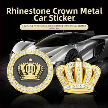 Αυτοκόλλητο εμβλήματος αυτοκινήτου με κορώνα - κράμα ψευδάργύρου, ενθέσεις κρυστάλλων διαμαντιών, προσαρμόσιμο