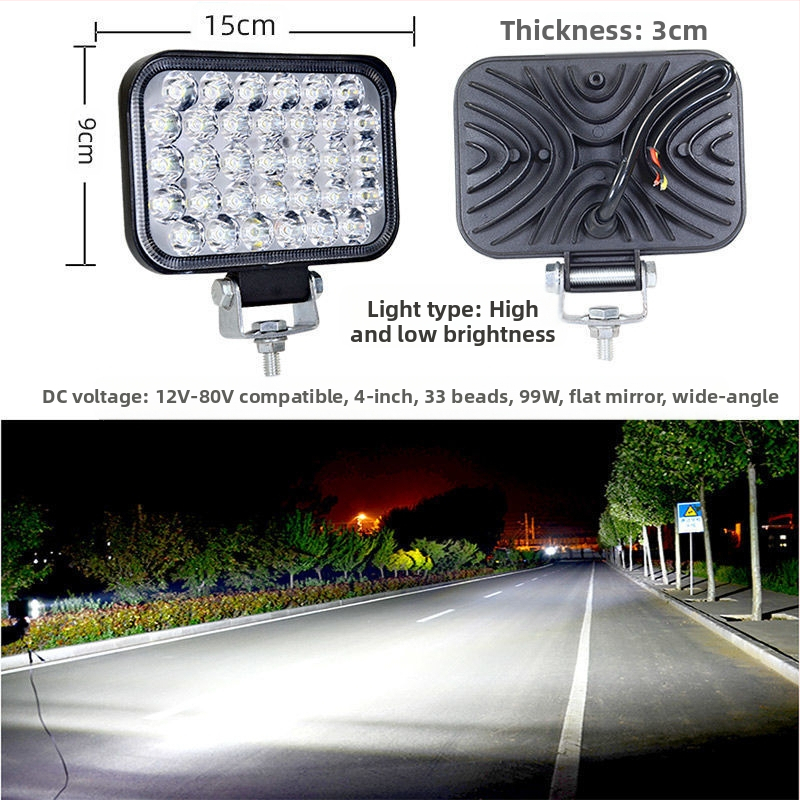 Spotlight LED pentru vehicule - 3W, corp din aluminiu turnat, capac PC, impermeabil, potrivit pentru mașini, camioane, vehicule electrice și tricicluri