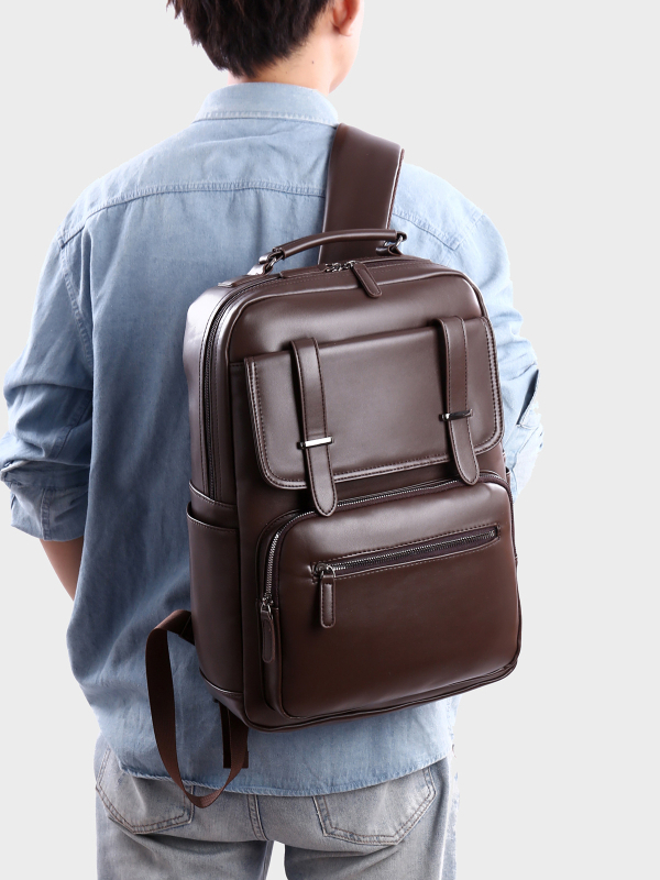 PU meeste äri seljakott, veekindel, mahutavus kuni 20 liitrit, sülearvutiga sobiv, kõverad õlarihmad, polüestri vooder, ühtlane disain