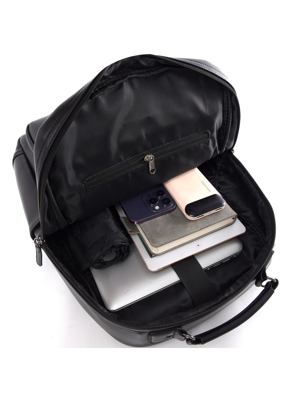 PU meeste äri seljakott, veekindel, mahutavus kuni 20 liitrit, sülearvutiga sobiv, kõverad õlarihmad, polüestri vooder, ühtlane disain