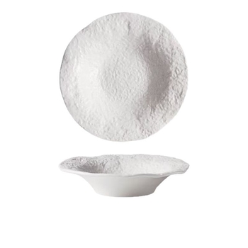 Porcelininis serviravimo komplektas su akmeniniu raštu, mikrobangų krosnelėms atspariais patiekalais; įskaičiuota sriubos lėkštė, gili lėkštė ir vakarietiško stiliaus vakarienės lėkštė; paviršius su apatinės glazūros danga.