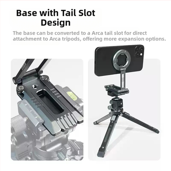 Truifoto Stolný držiak na telefón s magnetickým uchopením, skladateľný a otáčavý, z hliníkovej zliatiny