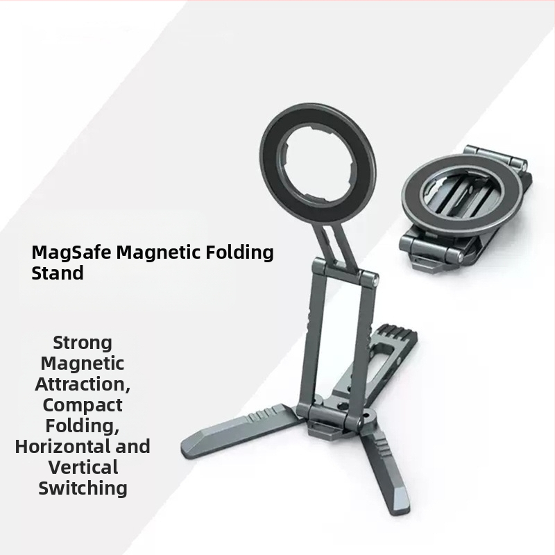 Truifoto Stolný držiak na telefón s magnetickým uchopením, skladateľný a otáčavý, z hliníkovej zliatiny