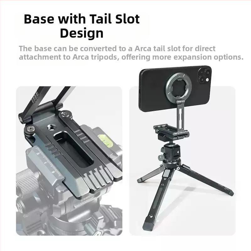 Truifoto Stolný držiak na telefón s magnetickým uchopením, skladateľný a otáčavý, z hliníkovej zliatiny