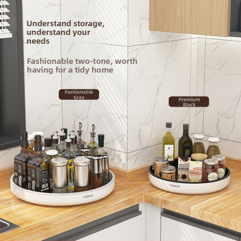 Otáčavý organizér na koreniny do kuchyne, PP materiál, kruhový dizajn, stolný, jednoposchodový
