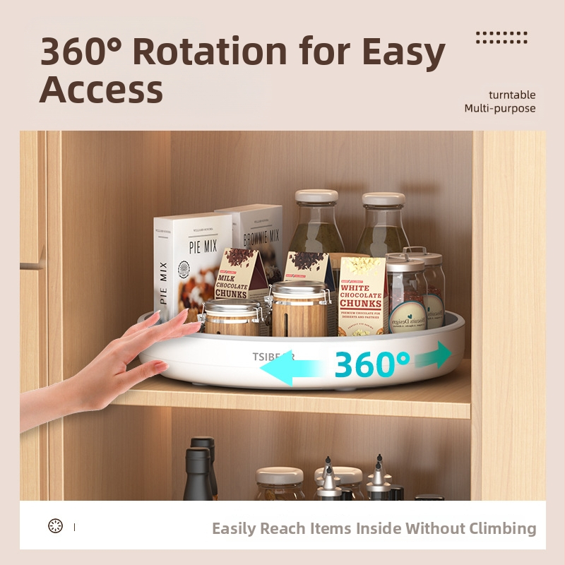 Otáčavý organizér na koreniny do kuchyne, PP materiál, kruhový dizajn, stolný, jednoposchodový