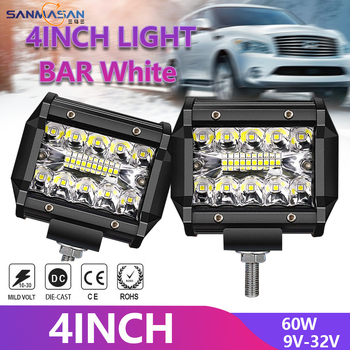 LED φως εργασίας με τρεις δέσμες για μοτοσικλέτες και εκτός δρόμου χρήση, 60W, 9–32V, αλουμινένιο κράμα σώμα, πηγή LED OSL, ζωή 50.000 ωρών, θερμοκρασία χρώματος 6500–7000K, μοντέλο 60w20