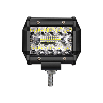 LED φως εργασίας με τρεις δέσμες για μοτοσικλέτες και εκτός δρόμου χρήση, 60W, 9–32V, αλουμινένιο κράμα σώμα, πηγή LED OSL, ζωή 50.000 ωρών, θερμοκρασία χρώματος 6500–7000K, μοντέλο 60w20