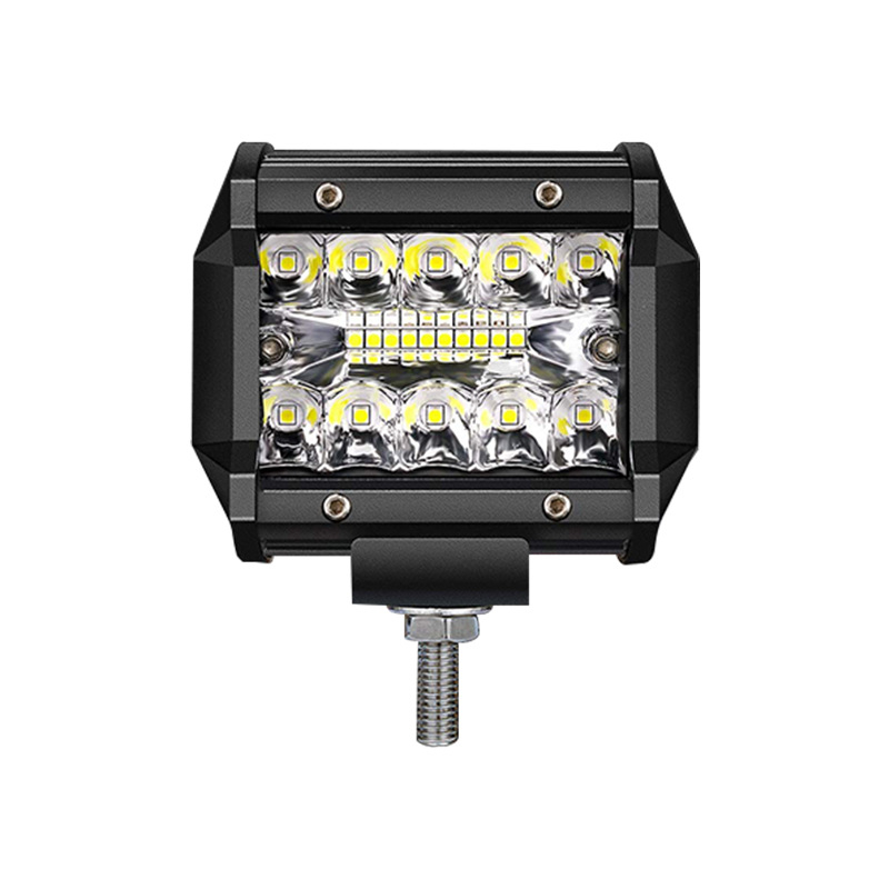 LED φως εργασίας με τρεις δέσμες για μοτοσικλέτες και εκτός δρόμου χρήση, 60W, 9–32V, αλουμινένιο κράμα σώμα, πηγή LED OSL, ζωή 50.000 ωρών, θερμοκρασία χρώματος 6500–7000K, μοντέλο 60w20