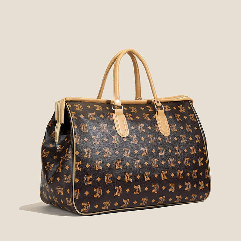 Cestovná taška s kapacitou pod 20 L, PU materiál, vnútorná nylonová podšívka, pruhovaný vzor, street fashion štýl, unisex