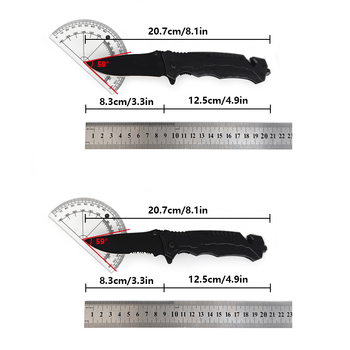 Πτυσσόμενο μαχαίρι κατασκήνωσης με άκρο θραύσης γυαλιού και δυνατότητα κοπής σχοινιού – 40CR13 ατσάλι, μήκος λεπίδας 8,3 cm, Yunxiang