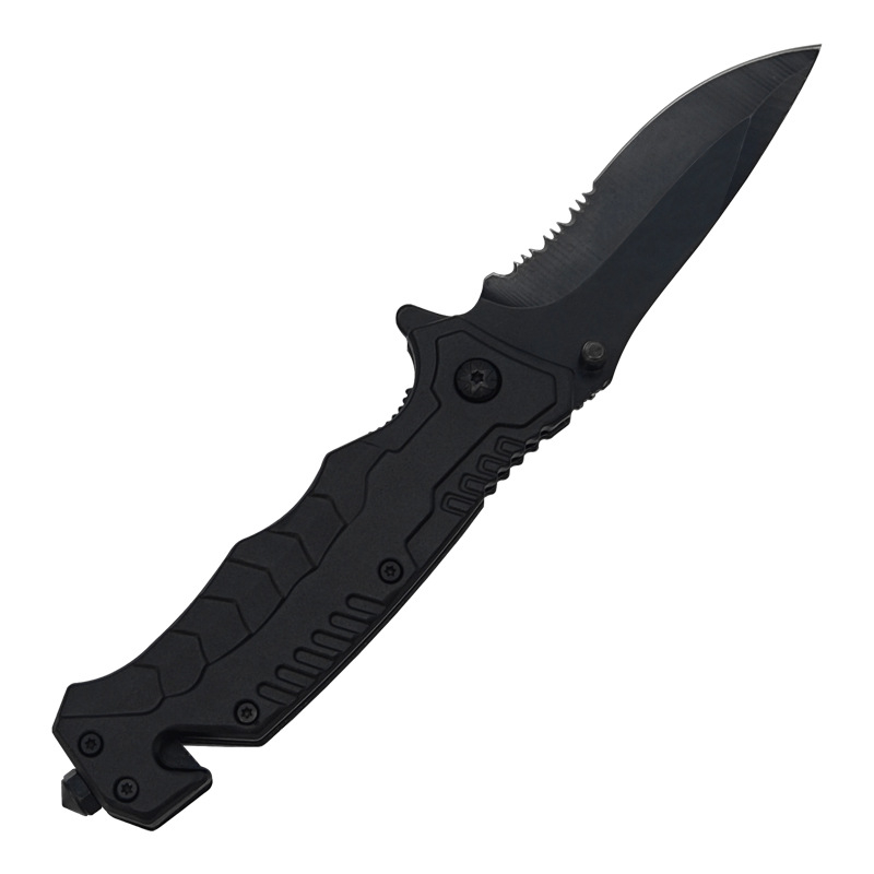 Sklopivi nož za kampiranje s krajem za razbijanje stakla i rezanje užeta – 40CR13, duljina oštrice 8,3 cm, Yunxiang