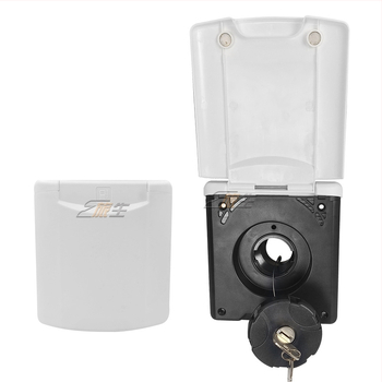 RV πύλη τροφοδοσίας με βαρύτητα, τετράγωνη είσοδος καυσίμου με κάλυμμα και κλείδωμα, εξαρτήματα τροποποίησης για RV