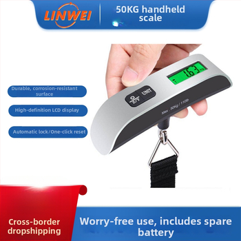 T-típusú hordozható elektronikus poggyászmérleg, 50 kg/10 g, modell OCS-13, CR2032-es energiaforrású