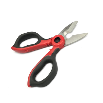 Meimeijia електрически ножици за електротехници, мултифункционални и изолирани, ножици за кабелни канали с назъбени ръбове, дебелина 0,31 см