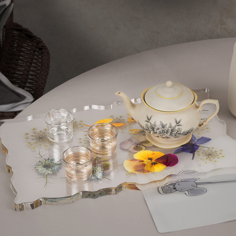 Silikonski kalup za smolu DIY - nepravilni pravokutni kalup s čipkastim rubom za pladanj voća