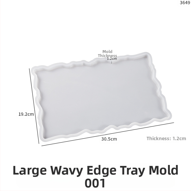 Silikónová forma na živicu DIY – nepravidelná obdĺžniková misa s krajkou, ovocný tanier