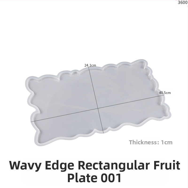 Silikónová forma na živicu DIY – nepravidelná obdĺžniková misa s krajkou, ovocný tanier