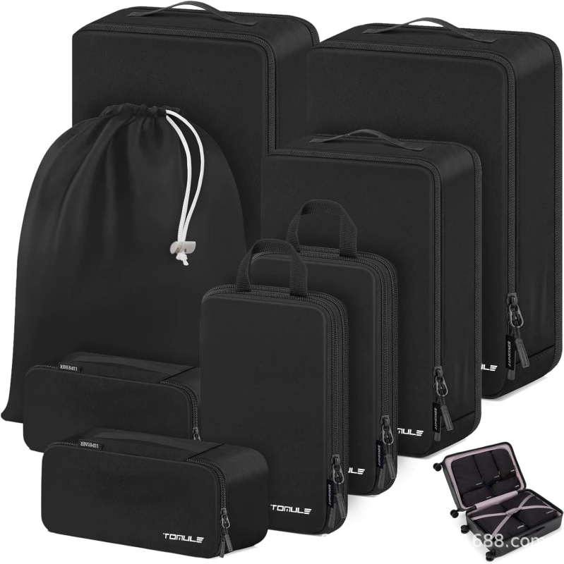 Uniszex nylon utazótáska üzleti utazásokhoz, több rekesszel, 36–55 literes kapacitás, légpárnás vállpánt