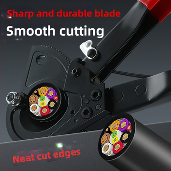 Ratchet-type kabelski reznik za bakrene i aluminijske kabele, ručni, industrijske klase, visoko ugljično čelika