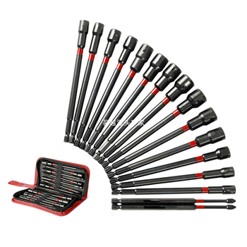 Магнитен комплект драйвери за гайки, дълги драйвери за гайки, 16–21 части, S2 сплавна стомана, нетно тегло 1.17