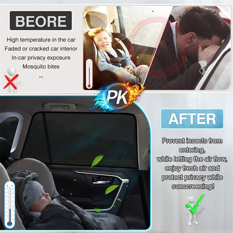 Automobilinis uodų tinklas su magnetiniu uždarymu bagažinėje - aliuminio folija, permatomas, kabinamas, tinka SUV/Sedanas/VAN