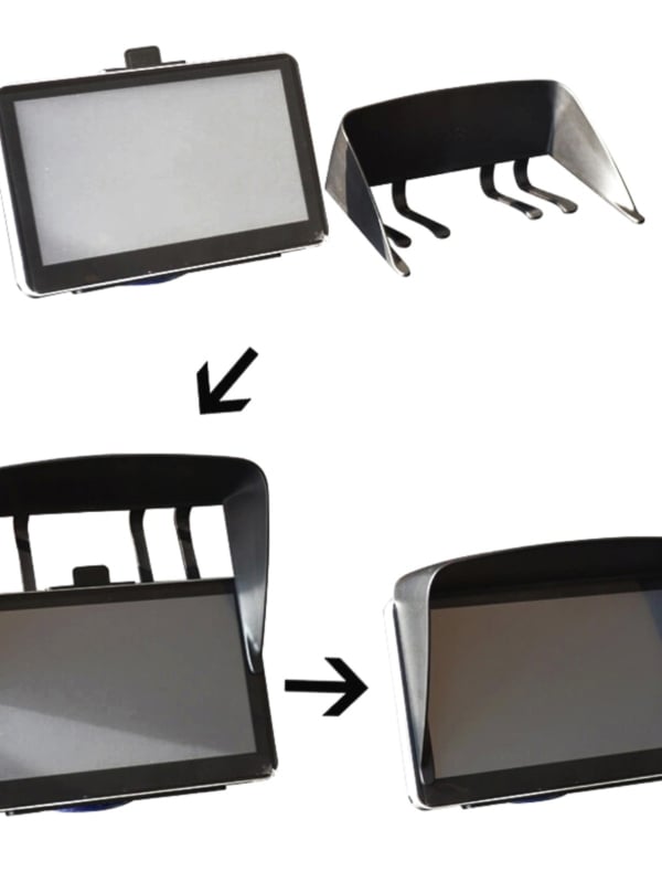 Автомобилен слънчев сенник за GPS екран, вградена инсталация, универсална съвместимост, удебелен дизайн