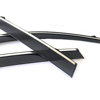 Toyota Corolla Cross 2020-2024 Langų lietaus apsauga, injekcinio formavimo, PC medžiaga su nerūdijančio plieno juosta arba akrilas su elektroplakavimo juosta, montavimas kilpa + lipdukas, 4 vienetai, Prekės ženklas YST