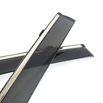 Toyota Corolla Cross 2020-2024 Langų lietaus apsauga, injekcinio formavimo, PC medžiaga su nerūdijančio plieno juosta arba akrilas su elektroplakavimo juosta, montavimas kilpa + lipdukas, 4 vienetai, Prekės ženklas YST