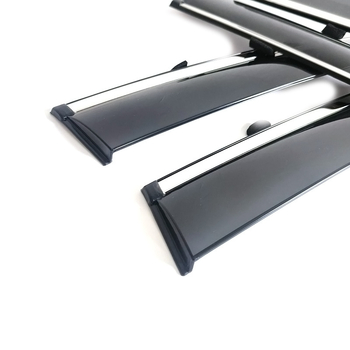 Toyota Corolla Cross 2020-2024 Langų lietaus apsauga, injekcinio formavimo, PC medžiaga su nerūdijančio plieno juosta arba akrilas su elektroplakavimo juosta, montavimas kilpa + lipdukas, 4 vienetai, Prekės ženklas YST