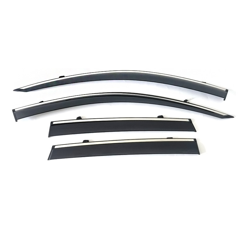 Toyota Corolla Cross 2020-2024 Langų lietaus apsauga, injekcinio formavimo, PC medžiaga su nerūdijančio plieno juosta arba akrilas su elektroplakavimo juosta, montavimas kilpa + lipdukas, 4 vienetai, Prekės ženklas YST