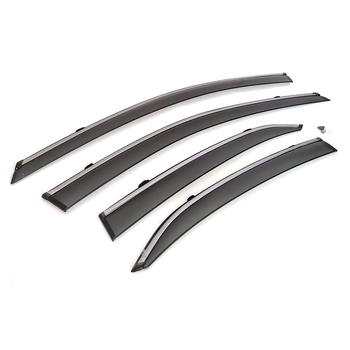 Akrilo lietaus deflektorius Toyota Camry 2018-2023, injekciškai formuotas profilis, 4 vnt. komplektas, montavimas su sagtimi + kabliu + klijais